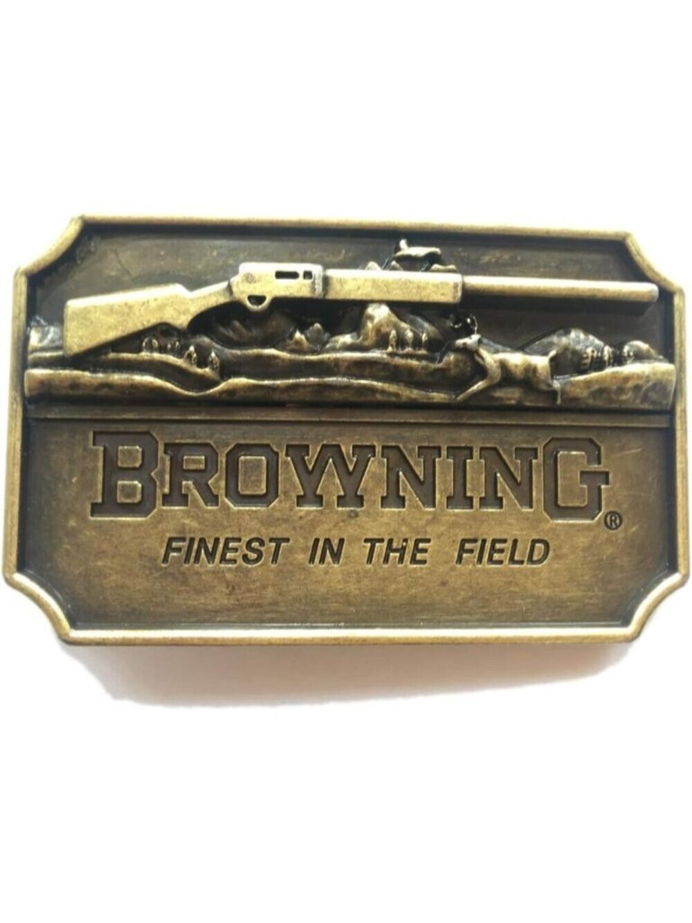Browning Men's Brown Western Cow Boy Native American Hunting Belt Buckle